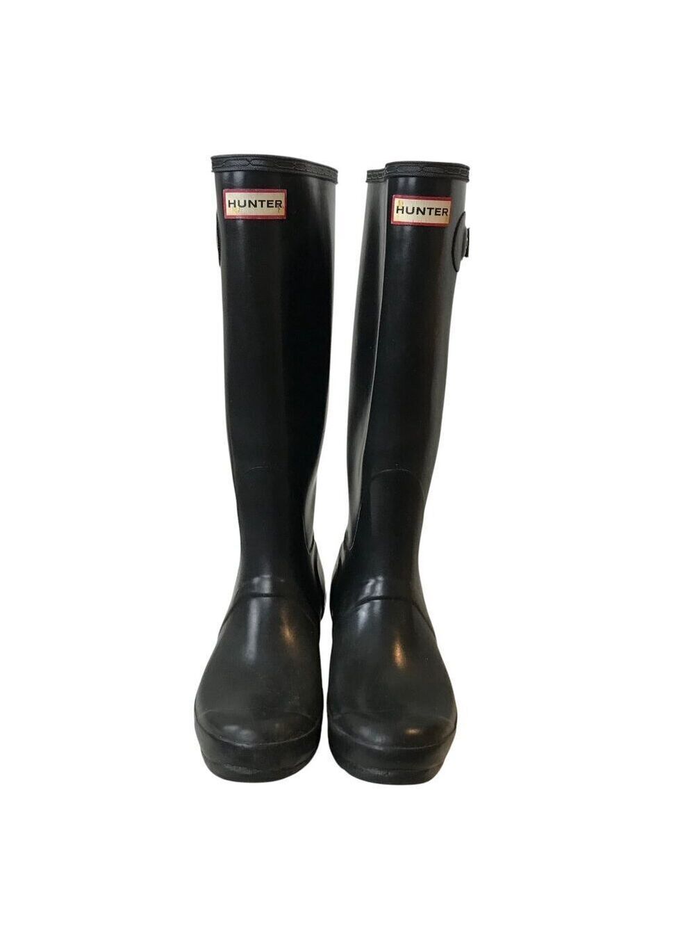 Hunter Black Original Gloss Tall Boots Size 7